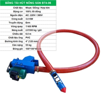 Ảnh của Băng tải hút nông sản BT4-06, Máy hút Trục vít Ống nhựa , Băng tải nông nghiệp
