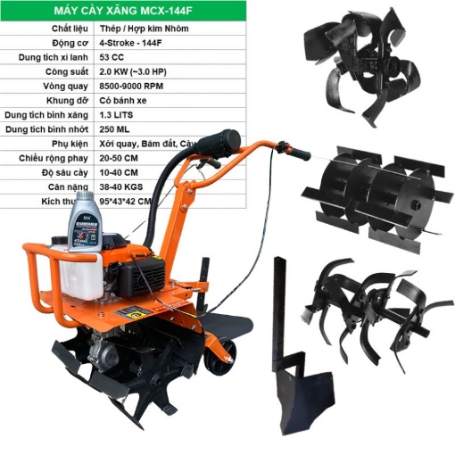 图片 Máy cày chạy xăng 4 kỳ MCX-144F, Máy xới đất đa năng, Máy nông nghiệp