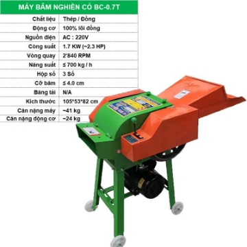 รูปภาพของ Máy băm Ngô, Cỏ voi BC-0.7T, Máy băm thức ăn cho gia súc Trâu Bò Dê Cừu